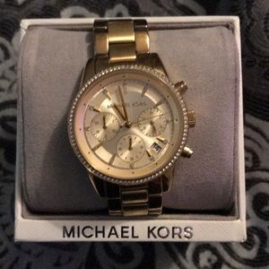 Gold with bling setting Michael kors watch